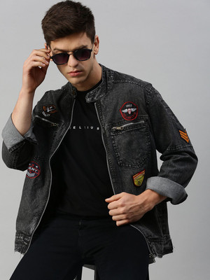 VOXXATI Full Sleeve Applique Men Denim Jacket