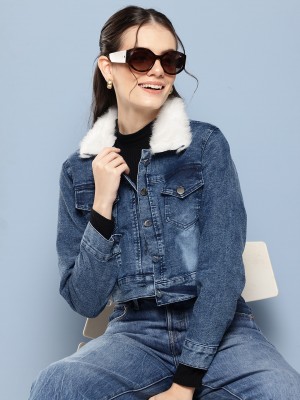 MUHURATAM Full Sleeve Solid Women Denim Jacket