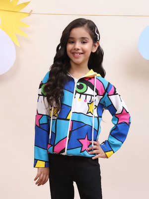 Spunkies Full Sleeve Printed Girls Jacket
