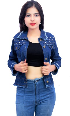 S.A.F CREATION Full Sleeve Solid Women Denim Jacket