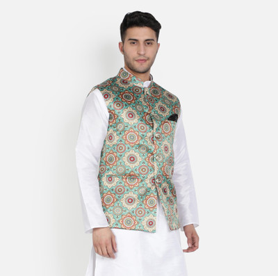 ARMAAN ETHNIC Sleeveless Printed Men Jacket