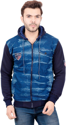 AD & AV Full Sleeve Washed, Printed Men Denim Jacket