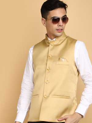 V-MART Sleeveless Solid Men Jacket