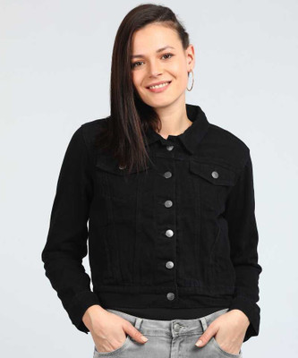 KASHIAN Full Sleeve Solid Women Denim Jacket
