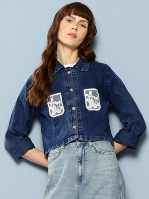 HERE&NOW Full Sleeve Solid Women Denim Jacket