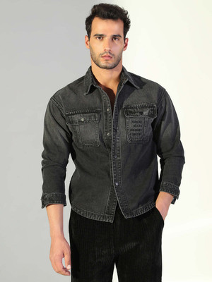 SHOWOFFFF Full Sleeve Solid Men Denim Jacket