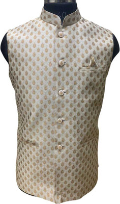 R FASHION Sleeveless Self Design Men Jacket