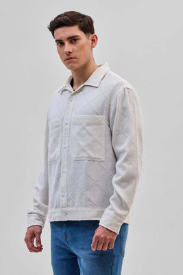 Snitch Full Sleeve Geometric Print Men Jacket
