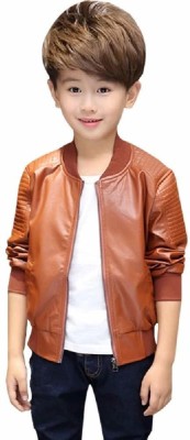 Leather Retail 3/4th Sleeve Solid Boys Jacket