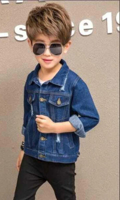 Qalbi Full Sleeve Solid Boys Denim Jacket