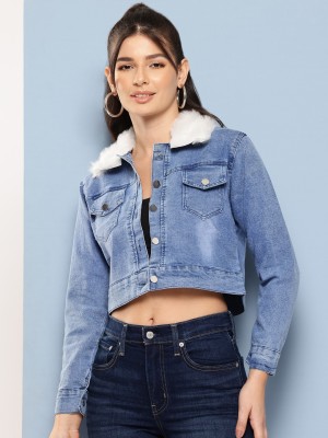 MUHURATAM Full Sleeve Solid Women Denim Jacket