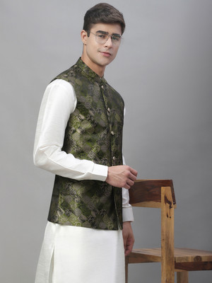 ANOUK Sleeveless Self Design Men Jacket