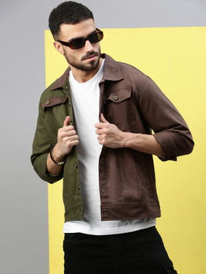 VOXATI Full Sleeve Colorblock Men Denim Jacket