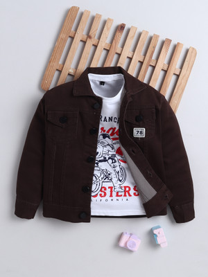 Mini Stitch Full Sleeve Printed Boys Denim Jacket