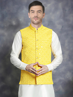 SG LEMAN Sleeveless Embellished Men Jacket
