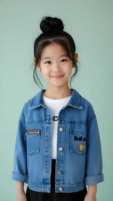 First Craze Full Sleeve Printed Boys & Girls Denim Jacket