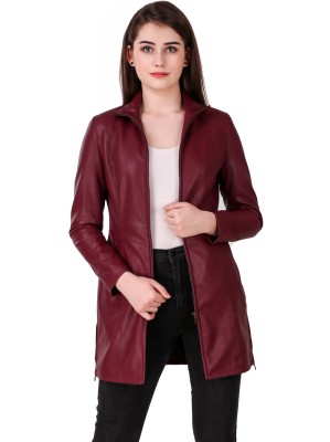 Leather Retail Full Sleeve Solid Women Jacket