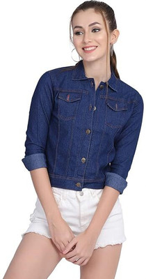 rida creation 3/4th Sleeve Solid Women Denim Jacket