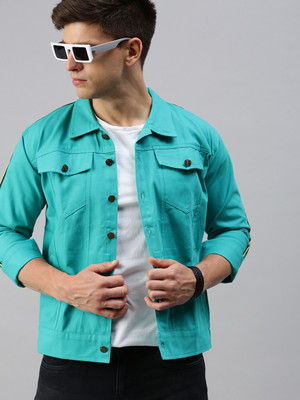 VOXATI 3/4th Sleeve Solid Men Denim Jacket