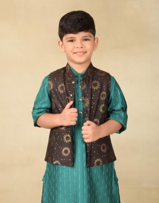 Fabindia Sleeveless Printed Boys Jacket