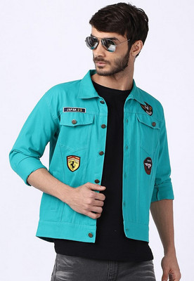VOGATI Full Sleeve Self Design Men Denim Jacket