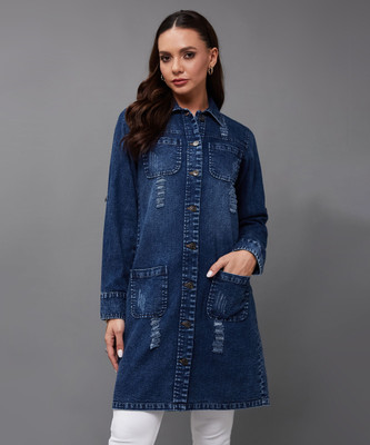 Miss Chase Full Sleeve Self Design Women Denim Jacket