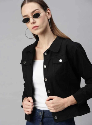 ahloxia 3/4th Sleeve Solid Women Denim Jacket