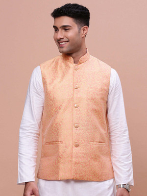 SHOWOFFFF Sleeveless Woven Design Men Jacket