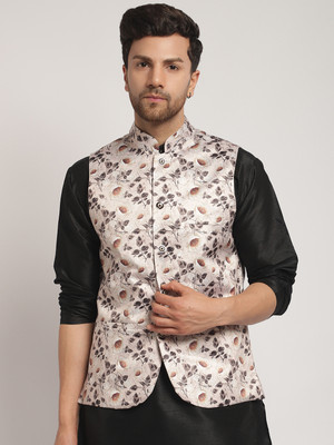 kaifoo Sleeveless Floral Print Men Jacket