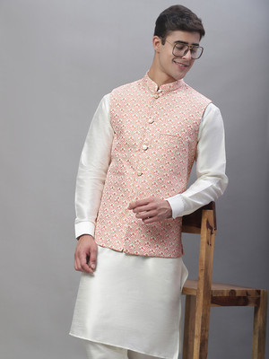 ANOUK Sleeveless Self Design Men Jacket