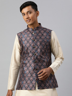 Manthan Sleeveless Self Design Men Jacket