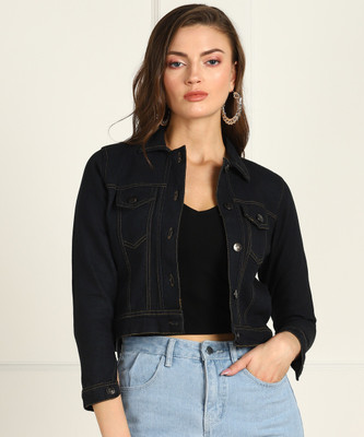 MONTREZ 3/4th Sleeve Washed Women Denim Jacket