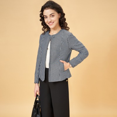 Annabelle by Pantaloons Full Sleeve Checkered Women Jacket