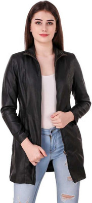 Leather Retail Full Sleeve Solid Women Jacket