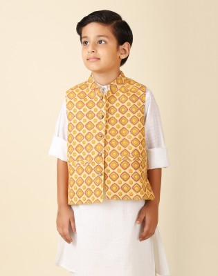 Fabindia Sleeveless Printed Boys Jacket