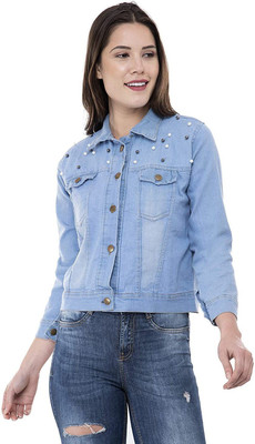 Zisim 3/4th Sleeve Solid Women Denim Jacket