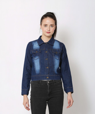 J R FASHION Full Sleeve Solid Women Denim Jacket