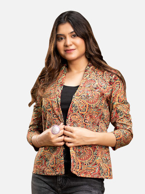 Fabcurate 3/4th Sleeve Self Design Women Jacket