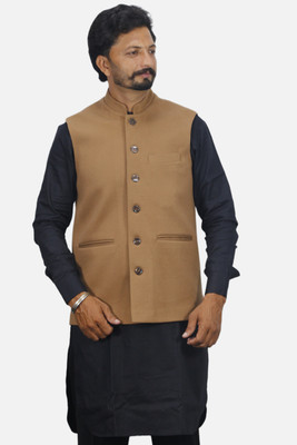 gargian master cut Sleeveless Self Design Men Jacket