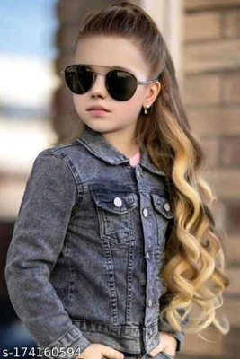 insha fashion Full Sleeve Solid Boys & Girls Denim Jacket