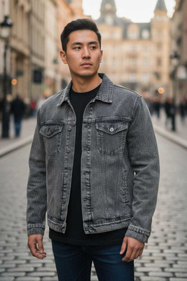 FrostFit Full Sleeve Solid Men Denim Jacket