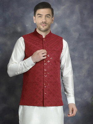 SG LEMAN Sleeveless Embellished Men Jacket