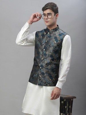 ANOUK Sleeveless Self Design Men Jacket