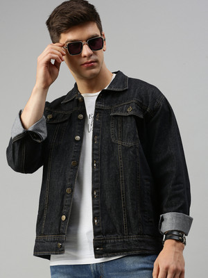 VOXATI Full Sleeve Solid Men Denim Jacket