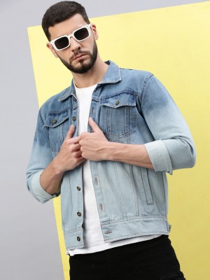 VOXATI Full Sleeve Washed Men Denim Jacket