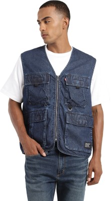 LEVI'S Sleeveless Solid Men Denim  Jacket