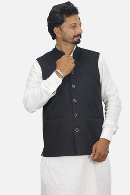 gargian master cut Sleeveless Self Design Men Jacket