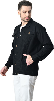 Flaring Full Sleeve Solid Men Denim Jacket