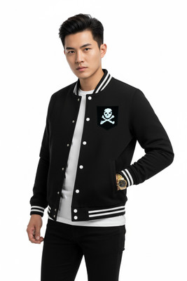 Crossbone Full Sleeve Solid Men Jacket