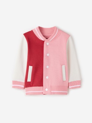 The Souled Store Full Sleeve Colorblock Baby Girls Jacket